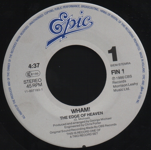 George Michael: WHAM! - The Edge Of Heaven (2x7"si 1986) - Image 3