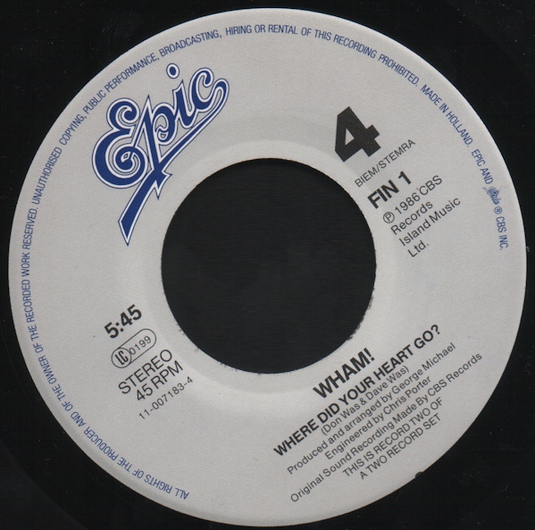 George Michael: WHAM! - The Edge Of Heaven (2x7"si 1986) - Image 6