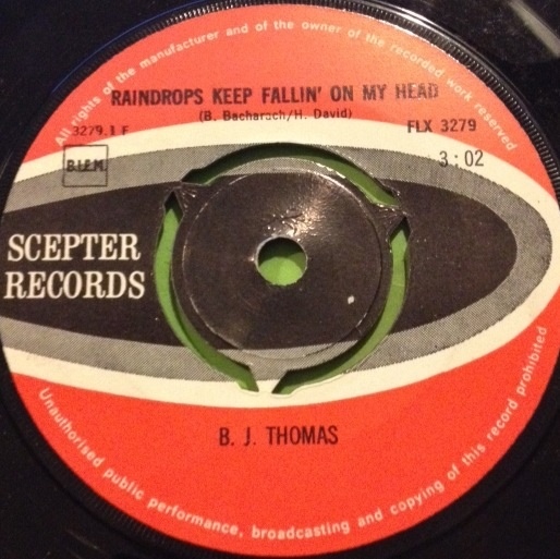 B.J. Thomas - Raindrops Keep Falling On My Head (7"si NL 1969) nm/vg+ - Image 3