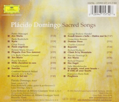 Plácido Domingo - Sacred Songs (CD Germany 2002) - Image 2