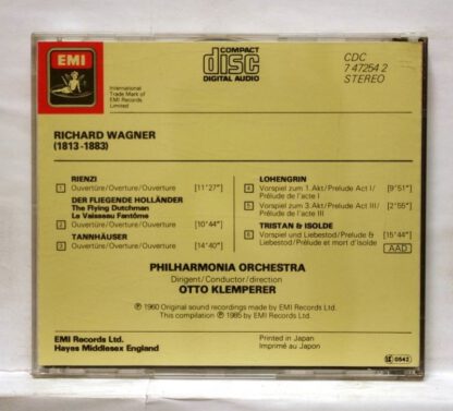 Wagner Opera Ouvertures & Préludes - Philharmonia Orchestra (CD 1985) - Image 2
