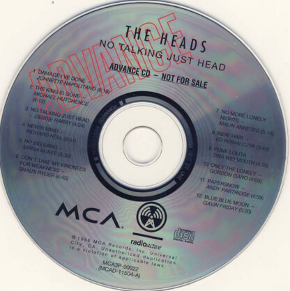 The Heads - No Talking Just Head (CD 1996) Advance PROMO