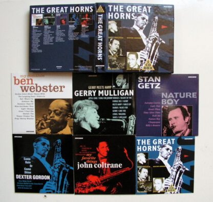 The Great Horns: Ben Webster/Gerry Mulligan/Stan Getz/Dexter Gordon/John Coltrane (5CD-box 1992) - Image 2