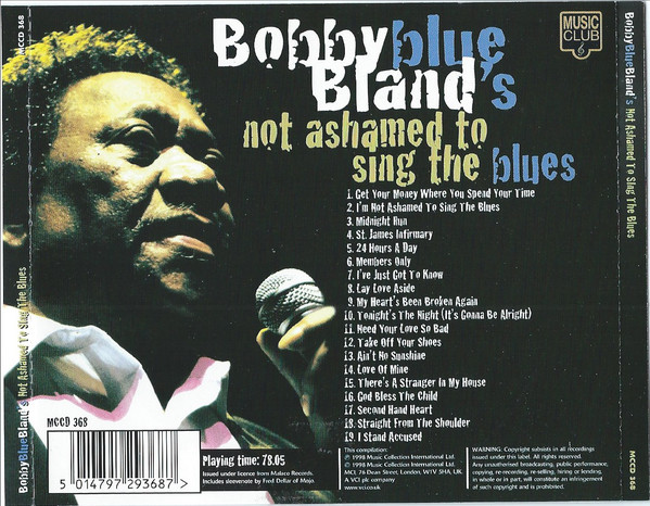 Bobby 'Blue' Bland's Not Ashamed To Sing The Blues (CD 1998) - Image 5
