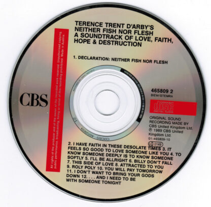 Terence Trent d'Arby's Neither Fish Nor Flesh (CD 1989) - Image 4