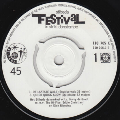 Het Stibeda Dansorkest o.l.v. Harry de Groot - Festival in Strikt Danstempo (7"EP 1965) - Image 2