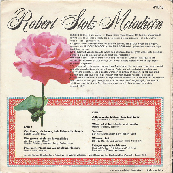 Robert Stolz - Wereldberoemde Operette Melodieën (7"EP 1973) - Image 2