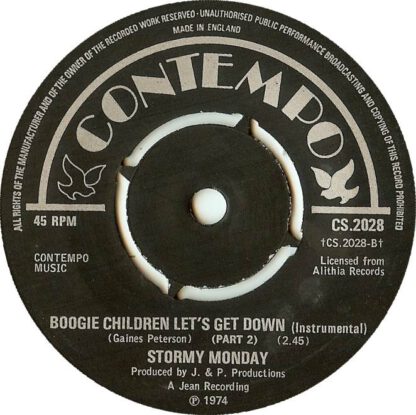 Stormy Monday ‎– Boogie Children Let's Get Down (7"si 1974) - Image 2