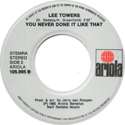 Lee Towers - If You Know What I Mean (7"si NL 1983) vg++/vg+ - Image 4