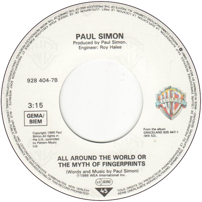 Paul Simon - Diamonds on the Soles of Her Shoes (7"si 1986) - Het Plaathuis - Paul Simon Diamonds On The Soles Of Her Shoes