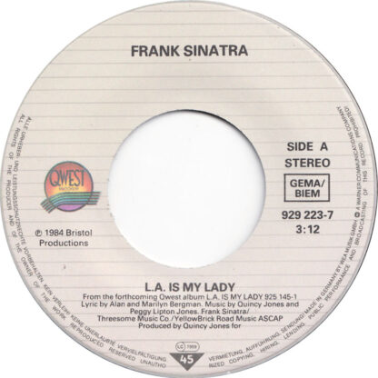 Frank Sinatra - L.A. is my Lady (7"si Germany 1984) vg++/ vg+ - Image 3