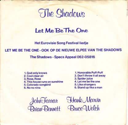 The Shadows - Let Me Be the One (7"si 1975) - Image 2