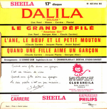 Sheila - Quand une Fille Aime un Garçon (7"EP France 1968) - Image 2
