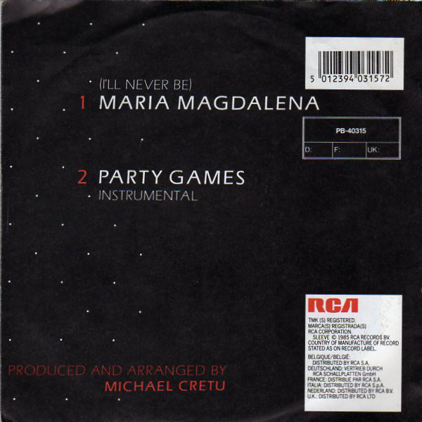 Sandra - (I'll Never Be) Maria Magdalena (7"si 1985) - Image 2