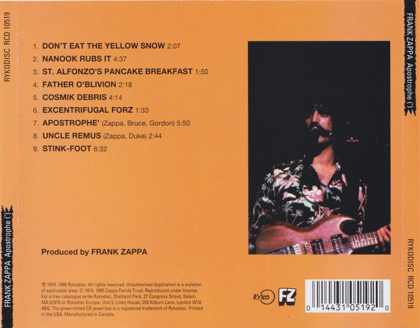 Frank Zappa - Apostrophe (') CD orig. 1974 - Het Plaathuis