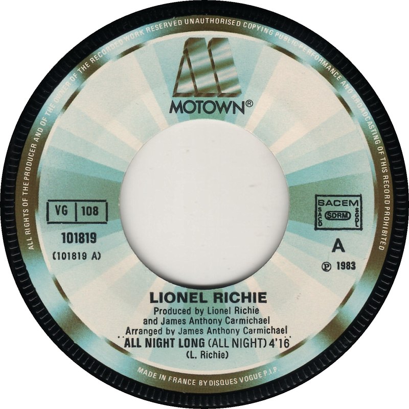 Lionel Richie - All Night Long (All Night) 7"si France 1983 vg++/vg - Image 3
