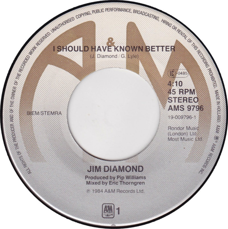 Jim Diamond I Should Have Known Better (7 Jim Diamond I Should Have Known Better (7