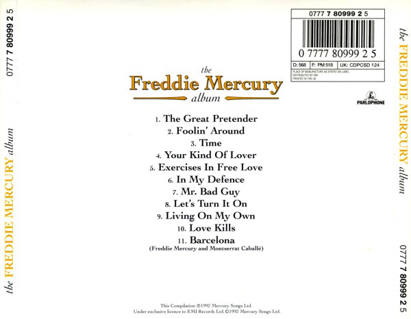Freddie Mercury - The Freddie Mercury Album (CD 1992) - Image 4