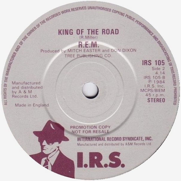 R.E.M. So. Central Rain (I'm Sorry) 7"si 1984 UKPROMO!! Het Plaathuis
