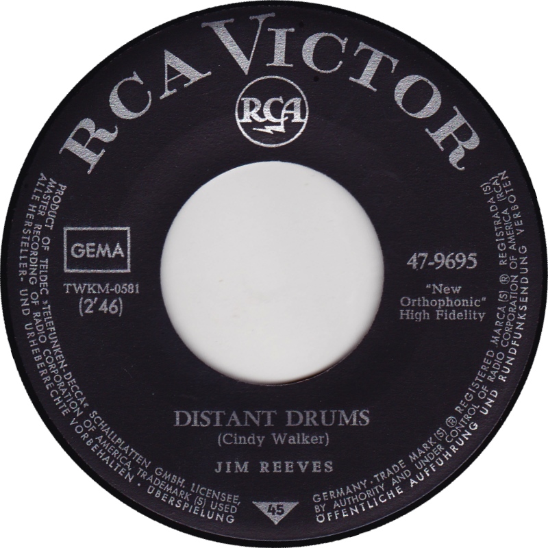 Jim Reeves - Distant Drums / My Juanita (7"si Germany 1966) - Image 2