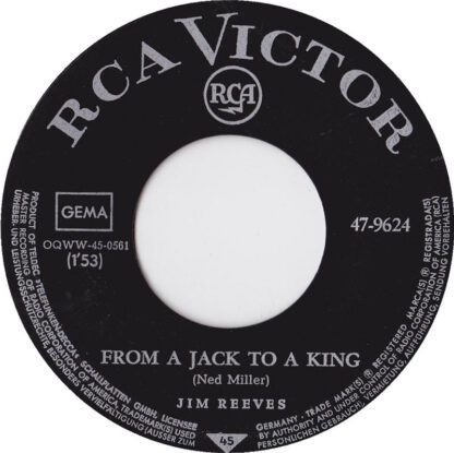 Jim Reeves - From a Jack To a King / Bolandse Nooientjie (7"si Germany 1965) - Image 2