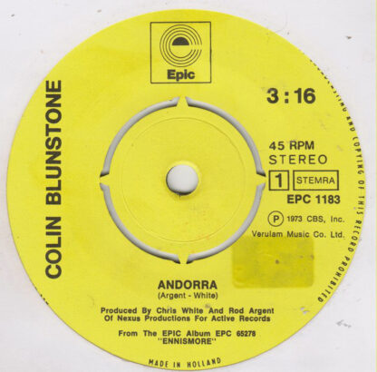 Colin Blunstone - Andorra (7"si NL 1973) - Image 3