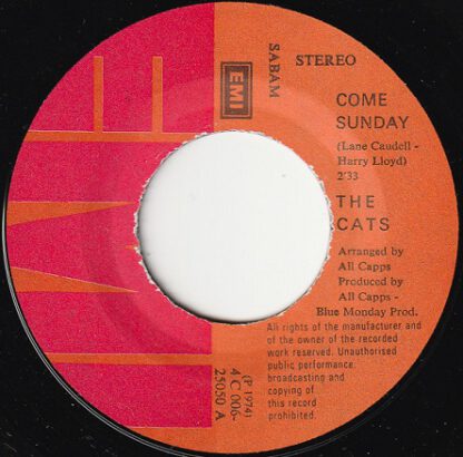 The Cats - Come Sunday (7"si Belgium 1974) - Image 2
