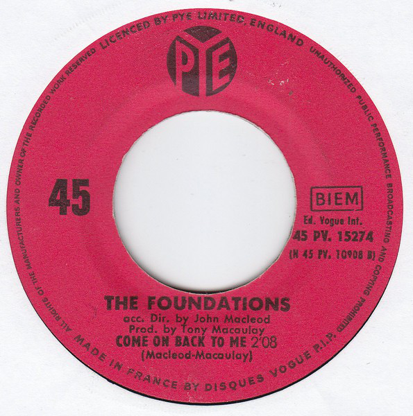 The Foundations – Baby, Now That I've Found You (7"si France 1967) vg+ - Image 2
