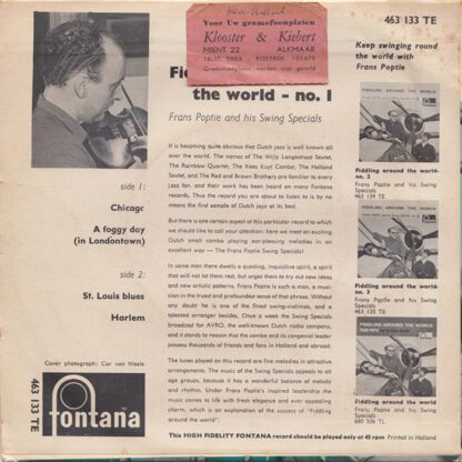 Frans Poptie and his Swing Specials - Fiddling Around the World No. 1 (7"EP NL 1959) - Image 2