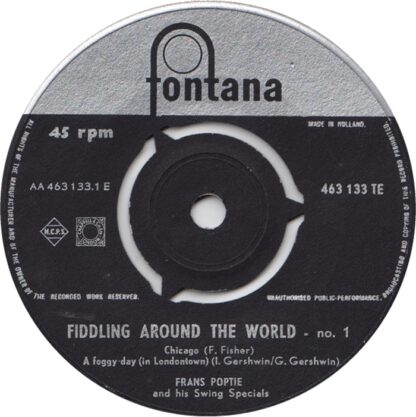 Frans Poptie and his Swing Specials - Fiddling Around the World No. 1 (7"EP NL 1959) - Image 3