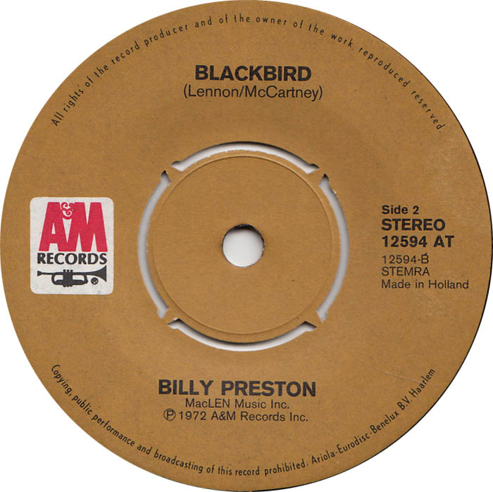 Billy Preston Will It Go Round in Circles (7"si NL 1972) Het Plaathuis