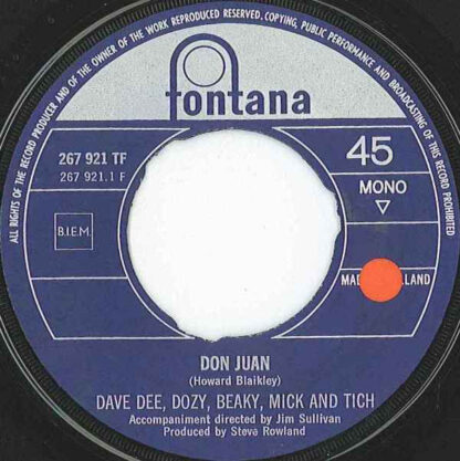 Dave Dee, Dozy, Beaky, Mick & Tich - Don Juan (7"si NL 1969) - Image 3