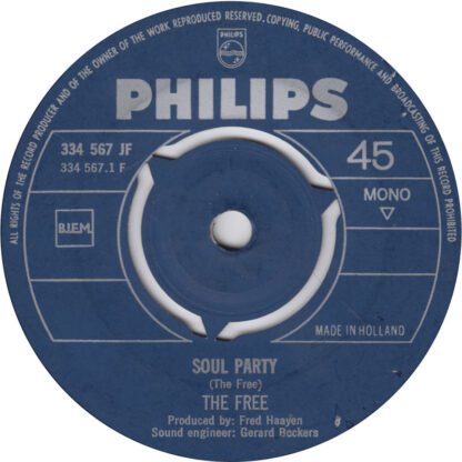 The Free (NL) - Soul Party / Down to the Bone (7"si NL 1968) - Image 3