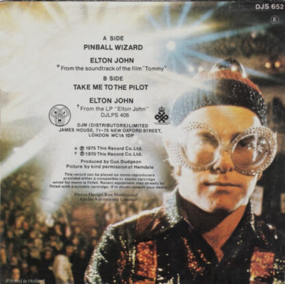 Elton John - Pinball Wizard (7"si NL 1975) vg++/vg++ - Image 2