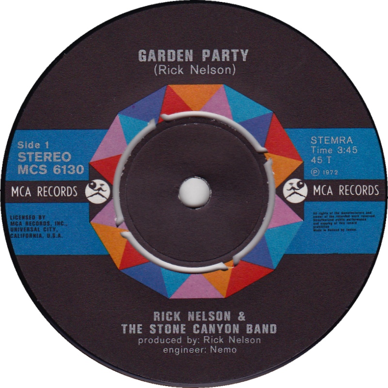 Rick Nelson & The Stone Canyon Band - Garden Party (7"si NL 1972) mint-/nm - Image 2