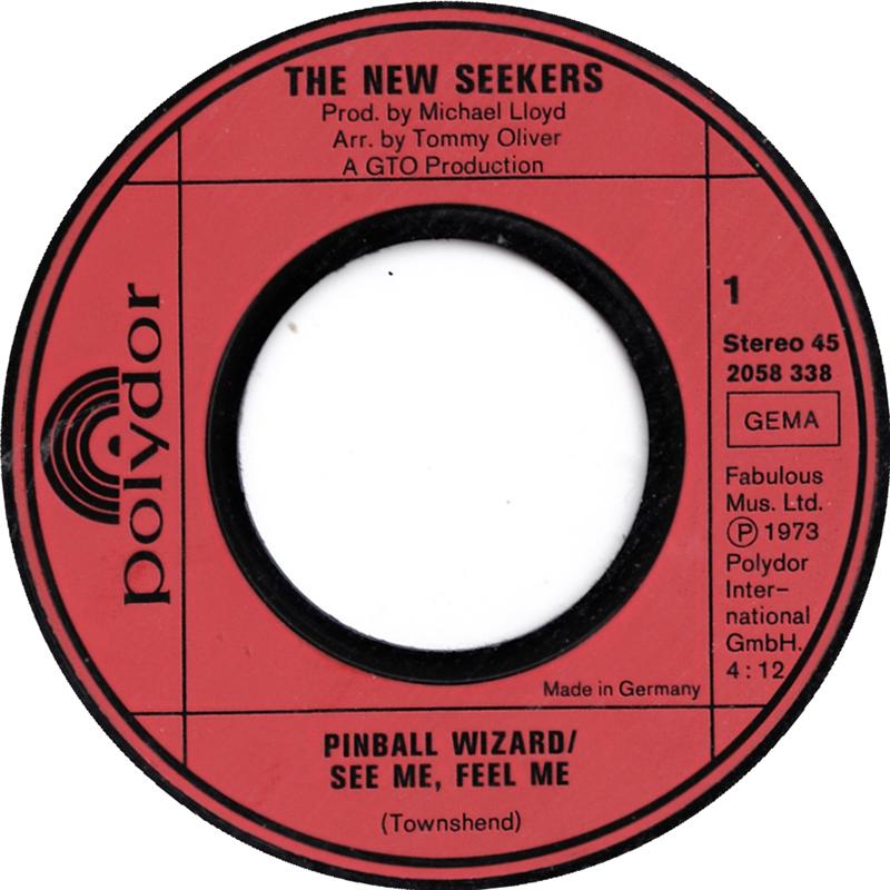 The New Seekers Pinball Wizard/See Me Feel Me (7"si Germany 1973