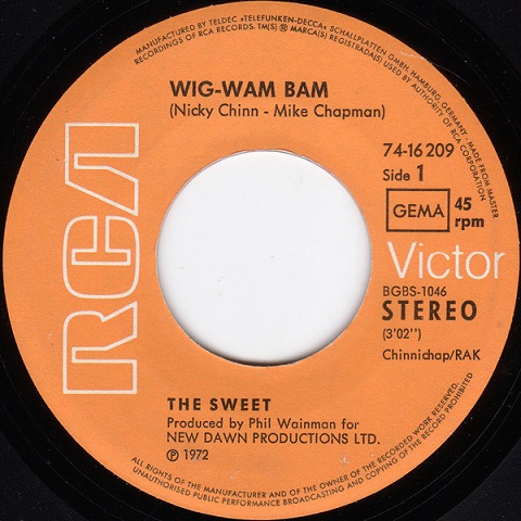 (The) Sweet - Wig-Wam Bam (7"si Germany 1972) vg+++/vg+++ - Image 2