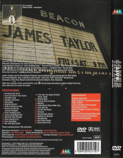 James Taylor - Live at the Beacon Theatre (DVD EU 1998) - Image 2