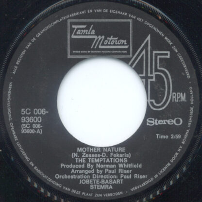 The Temptations - Mother Nature (7"si NL 1972) - Image 3
