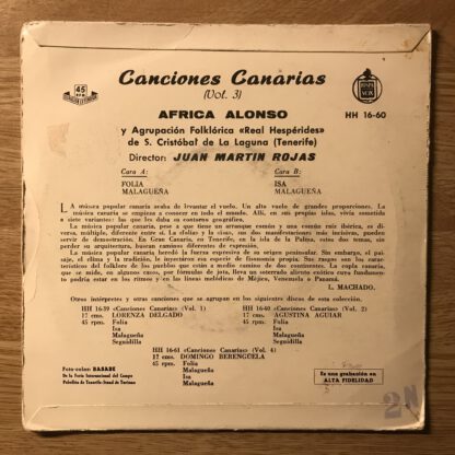 África Alonso - Canciones Canarias Vol. 3 (7"EP Spain 1959) - Image 2