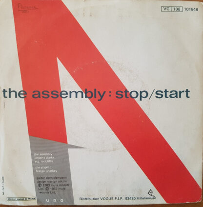 The Assembly featuring Feargal Sharkey - Never Never (7"si France 1983) - Image 2