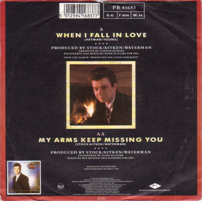 Rick Astley ‎– When I Fall In Love / My Arms Keep Missing You (7"si Germany 1987) - Image 2