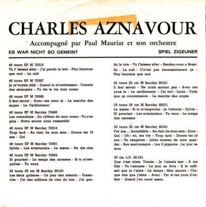 Charles Aznavour - Es War Nicht So Gemeint / Spiel Zigeuner (7"si France 1967) - Image 2