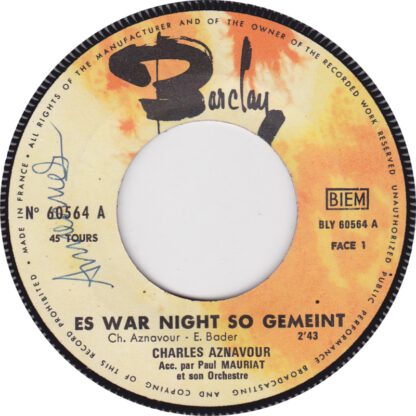 Charles Aznavour - Es War Nicht So Gemeint / Spiel Zigeuner (7"si France 1967) - Image 3