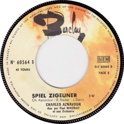 Charles Aznavour - Es War Nicht So Gemeint / Spiel Zigeuner (7"si France 1967) - Image 4