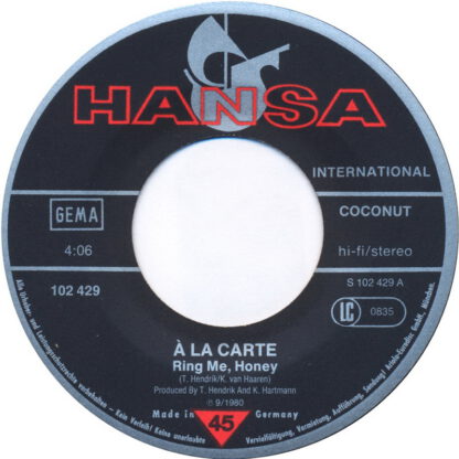 À La Carte - Ring Me, Honey (7"si Germany 1980) - Image 3