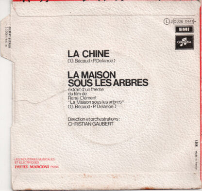 Gilbert Bécaud - La Chine (7"si France 1971) - Image 2