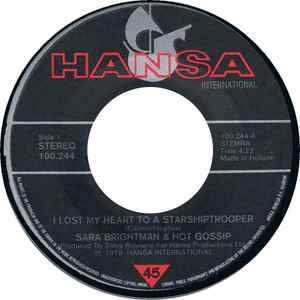 Sarah Brightman and Hot Gossip – I Lost My Heart To a Starship Trooper (7"si NL 1978) nm/nm - Image 2