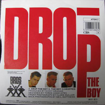 Bros – Drop The Boy (7"si UK 1988) - Image 2