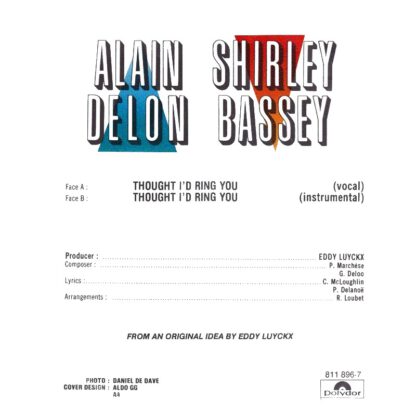 Alain Delon & Shirley Bassey ‎– Thought I'd Ring You (7"si NL 1983) vg+/vg+ - Image 2